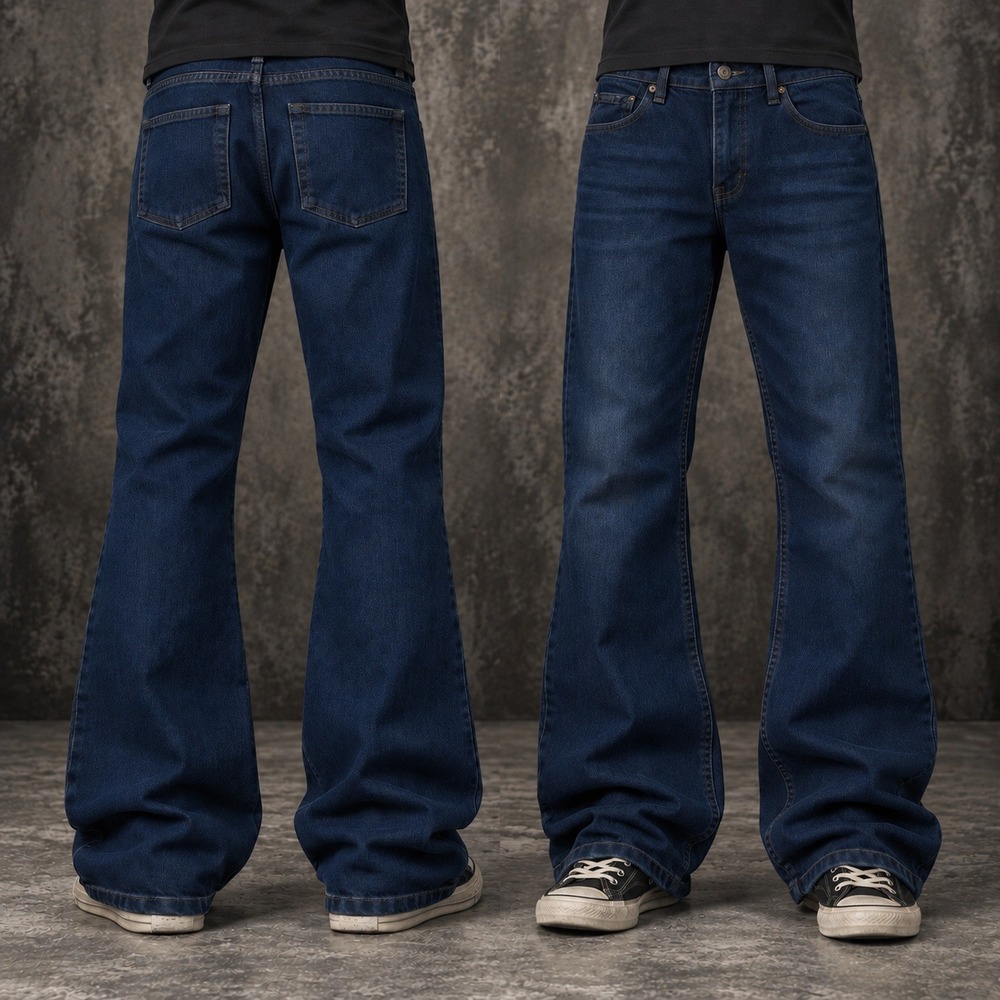 27x32 Dark Blue Bootcut Flared Jeans Y2K Indie Grunge
